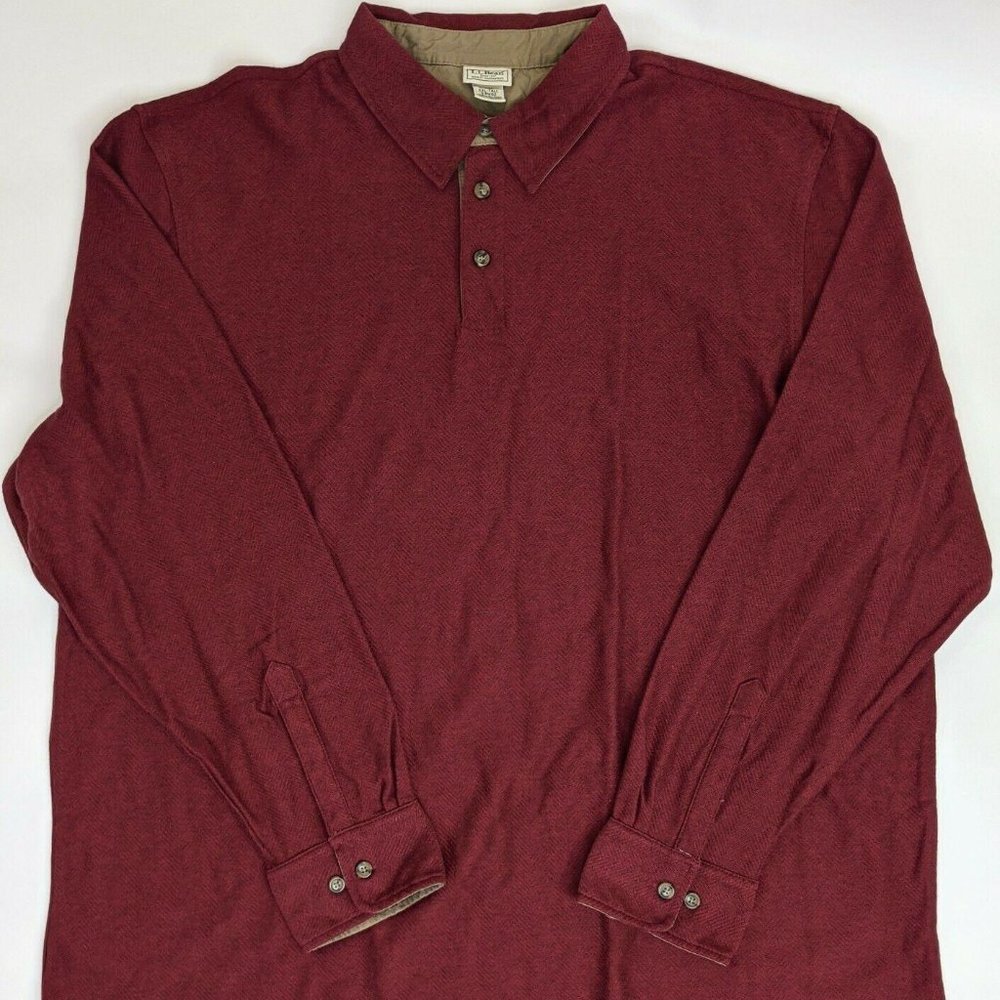 L.L Bean VTG Henley Button Front Long Sleeve